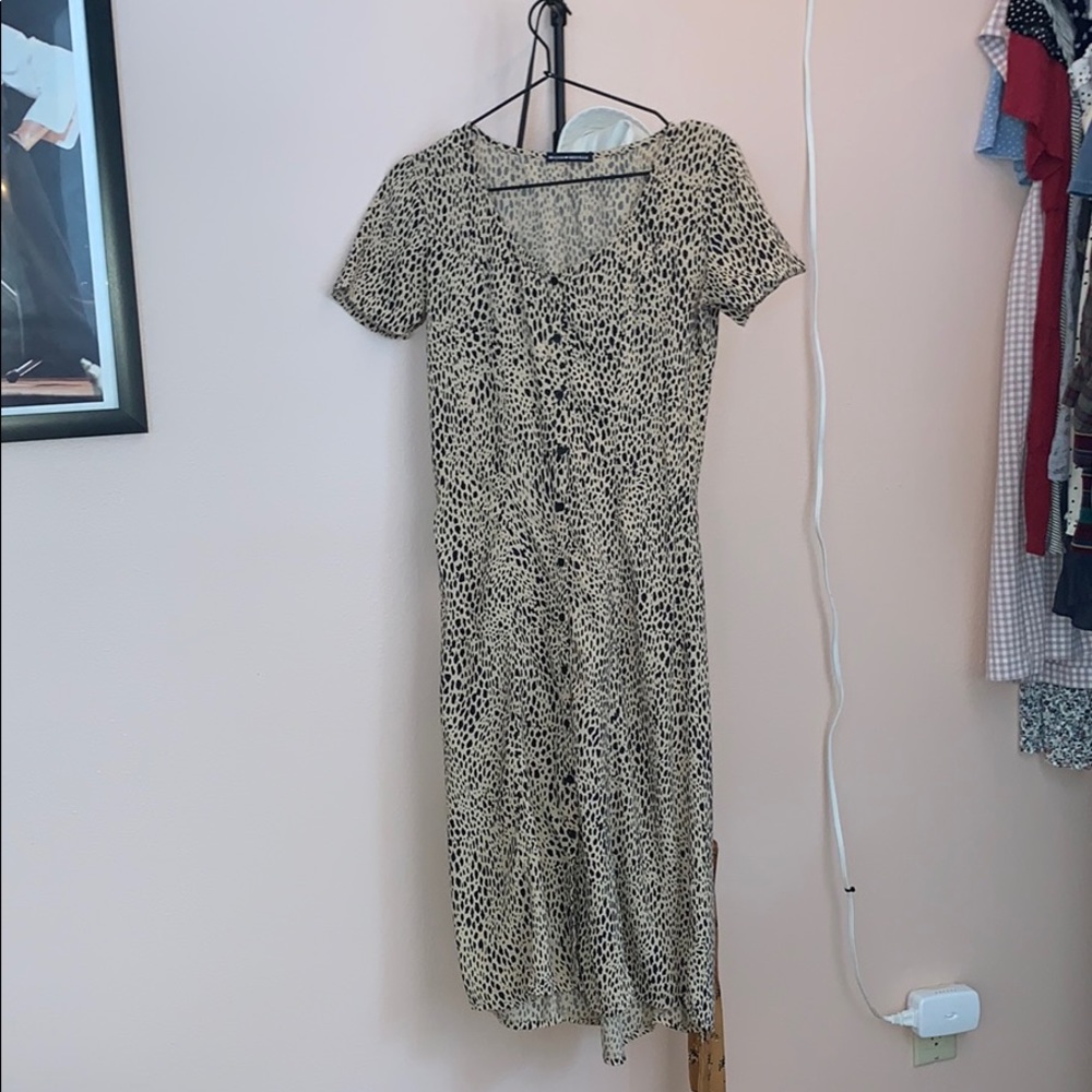 Brandy Melville button up cheetah midi dress